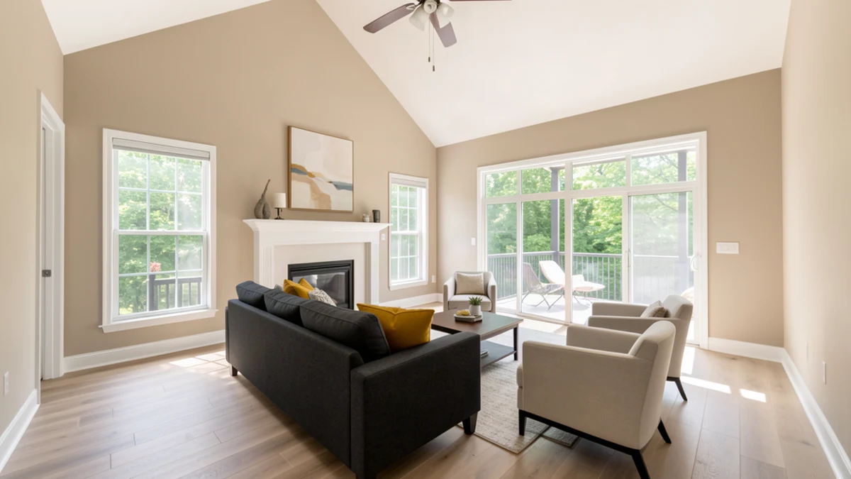 Professional painting contractors in St. Mary's County, MD preparing and painting home interior